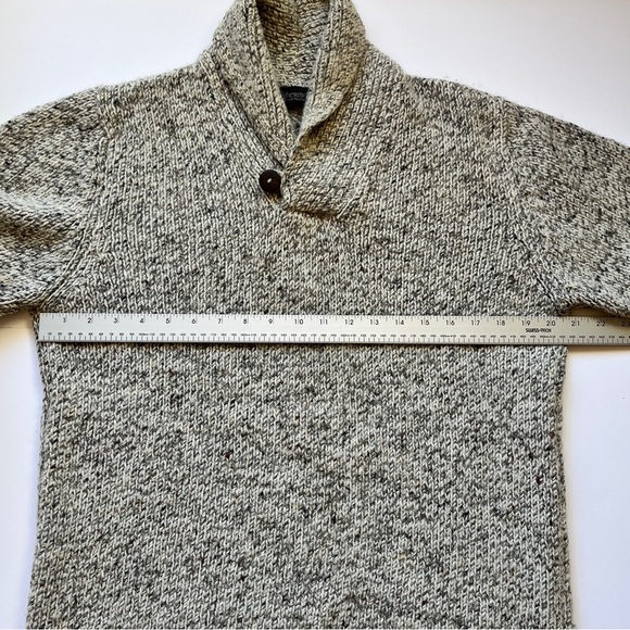 Fisherman Ireland Sweater Knit Merino Alpaca Wool Blend Shawl Collar Button Sz M - Picture 7 of 16